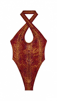 Carnaval Maandag Kleding Metallic Holografische Keyhole Monokini 2026 Zomer Vrouwen Festival Rave Bodysuit Groothandel OEM Privé Label