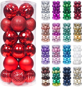 Boules <span class=keywords><strong>de</strong></span> Noël classiques incassables en plastique <span class=keywords><strong>rouge</strong></span> imprimées UV <span class=keywords><strong>de</strong></span> 6 cm, vente directe d'usine Yiwu Merry Tree, pour décoration intérieure <span class=keywords><strong>de</strong></span> sapin - Product Image 3