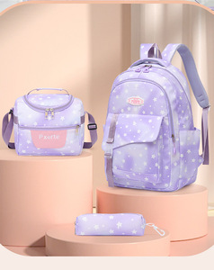 Primary Junior High <b>School</b> Students <b>Backpack</b> Simple <b>Large</b> Capacity Teenager Schoolbag Lunch Bag 3 Pieces Set - Product Image 6
