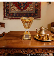 Brûleur d'encens métallique creux électroplaqué, style arabe du Moyen-Orient, pour aromathérapie religieuse transfrontalière, pour la maison et le bureau DY-H6214
