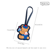 Porte-clés en cuir PU motif ours marin mignon, breloque de sac de dessin animé, anneaux porte-clés pour clés de voiture, sacs à main, sacs à dos, valises