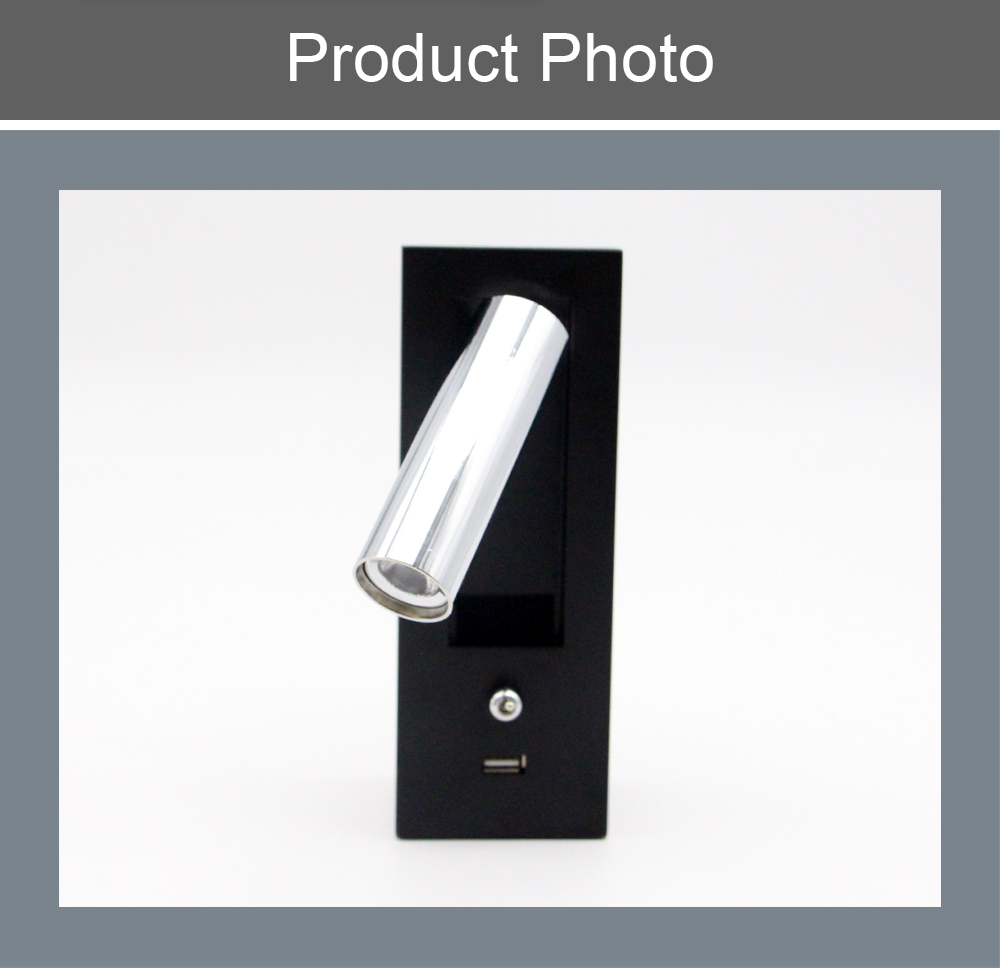 New Design Project Adjustable Bed Wall Mounted Light Led Headboard Bedside Reading Wall Lamp For Bedroom Hotel