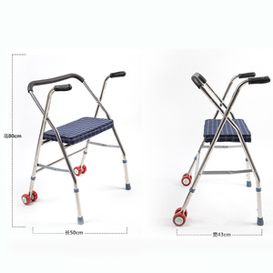 Elderly <b>Folding</b> Durable Adjustable Lightweight <b>Walker</b> With Tray - Product Image 5