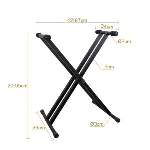 K-721B Multi-Angle Locking Mechanism Universal Compatibility Double-X Keyboard Piano <b>Stand</b> - Product Image 2