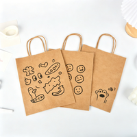 Sac cadeau de luxe en papier kraft biodégradable écologique, style Nouvel An, avec poignée découpée, impression personnalisée de vœux, sac de fête OEM/ODM