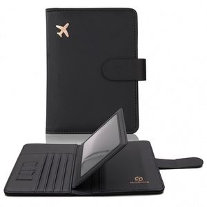 Agenda de Viaje de Cuero PU A5 con Tapa Dura, Bloqueo RFID, Encuadernación Térmica, para Tarjetas de Crédito/Paso de Viaje/Tarjetas SIM - Product Image 1