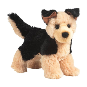 Premium Polyester Liebenswertes Weiches Plüschtier mit Ohren, 8 Zoll, Schwarze Rückseite, Brauner Pelzbauch, Stehender Realistischer Schäferhund <span class=keywords><strong>Sheba</strong></span> - Product Image 3