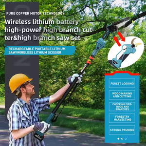 DTWA1-0022 + A2-0047 jardin sans fil extension pôle tronçonneuse haute sécateur électrique télescopique pôle ciseaux sécateurs - Product Image 3