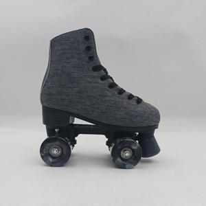 Patins à roulettes style vintage avec roues LED-Gris Denim - Product Image 5