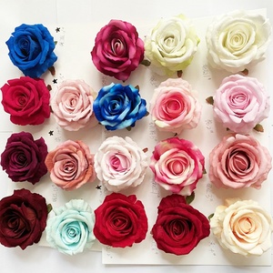 Têtes de roses artificielles en soie blanches, grandes, <span class=keywords><strong>pas</strong></span> chères, en gros, directement de l'usine - Product Image 1