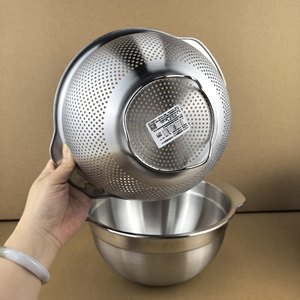 Cesta de drenaje de acero inoxidable 304 de grado alimenticio para fregadero de cocina, cuenco versátil para cocinar, batidor de huevos y cuenco, bandeja para arena - Product Image 5