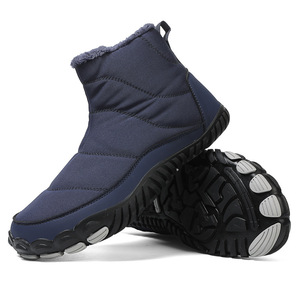 Commercio all'ingrosso stivali invernali da uomo donna scarpe da trekking in pelliccia calda foderata all'interno <span class=keywords><strong>con</strong></span> cerniera laterale Slip-on stivali da neve impermeabili per l'inverno all'aperto - Product Image 1