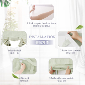 Rideaux occultants portables DaiRui isolants thermiquement pour portes et fenêtres, idéaux pour patio, <span class=keywords><strong>porte</strong></span> française, <span class=keywords><strong>porte</strong></span> <span class=keywords><strong>d</strong></span>'<span class=keywords><strong>entrée</strong></span>, ouverture latérale, avec système de fixation, vente en gros - Product Image 2