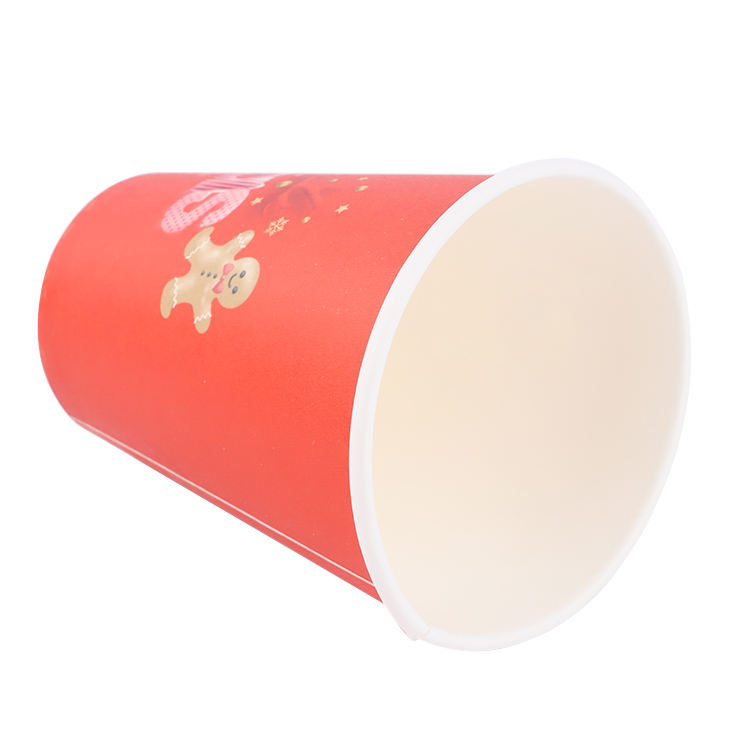 Christmas Design Single Wall Biodegradable Disposable Paper Cups