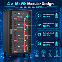 Système de stockage d'énergie LiFePO4 60 kWh à 4 niveaux, monté sur rack, 51,2 V 280 Ah 314 Ah, pour armoire 27U, pour solaire domestique