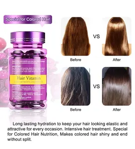 Aceite de argán de vitamina C/E, aceite de crecimiento orgánico para el cabello dañado, cápsula de aceite para el cabello supersuave, fabricación personalizada