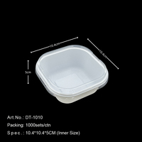 Boîte d'emballage alimentaire carrée en PET transparent de qualité alimentaire jetable avec couvercle pour boulangerie, pain, dessert