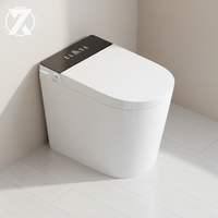 WC intelligent en céramique de petite taille, à commande à distance, avec affichage LED, siphon en S, siège chauffant, chasse automatique, montage au sol, fabrication sur mesure