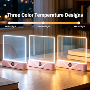 Lampes <span class=keywords><strong>de</strong></span> lecture <span class=keywords><strong>de</strong></span> bureau LED EGH Flat 4 couleurs (rose, blanc, gris, bleu) avec abat-jour en bois, tissu, métal ou pierre, style cloche ou cône - Product Image 3