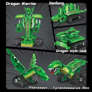 <span class=keywords><strong>Robot</strong></span> de programmation télécommandé 5 en 1 via application, jouets robots transformables DIY, blocs de construction de dinosaures électriques pour enfants - Product Image 3