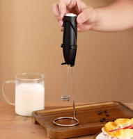 Espumador de Leche Eléctrico Directo de Fábrica, Espumador de Café Manual, Batidor de Acero Inoxidable