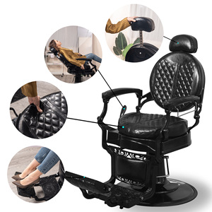Hongzi Barber Chair Hydraulic Reclining Adjustable <b>Footrest</b> Commercial Salon Use - Product Image 2