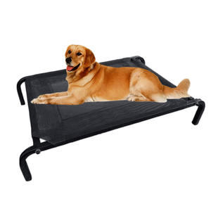 Cama de refrigeración para mascotas con marco de acero inoxidable resistente al agua para exteriores, cama Rectangular elevada para perros con patrón de puntos, transpirable y elevada - Product Image 1