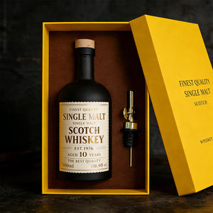 ขวดแก้วเปล่าพิมพ์โลโก้ตามสั่ง สำหรับกาแฟ น้ำมันมะกอก วิสกี้ วอดก้า บรั่นดี ขวดแก้วคุณภาพสูง พร้อมกล่องของขวัญแบบกำหนดเอง - Product Image 3