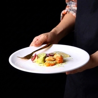 Assiettes en porcelaine blanche personnalisées avec logo imprimé, vaisselle de restaurant, plats en céramique, service de table en porcelaine fine