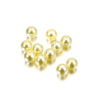 Bestone Perles d'imitation en plastique ABS à trou droit de 6mm blanches de haute qualité pour la fabrication de bijoux