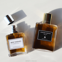 Flacon de parfum de luxe vide en verre givré rectangulaire de 30 ml, 50 ml, 100 ml avec pulvérisateur et capuchon