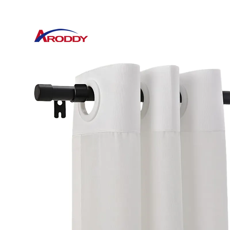 Aroddy nhà màu đen ra cửa sổ thanh rèm bọc có thể điều chỉnh 48-84 inch trang trí thanh rèm phụ kiện