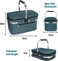 Grand panier pliable isolé, panier de pique-nique portable, pour le voyage, vente en gros,