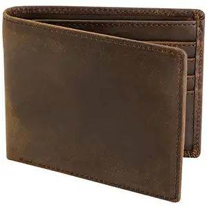 Top Grain Leather Wallet for Men RFID Blocking Bifold Wallet with 2 ID Windows Leather Slim Wallets