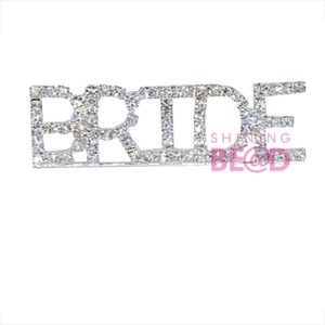 Mode lettres épinglette mère du marié nom personnalisé mot/lettre grand-mère <span class=keywords><strong>de</strong></span> la mariée cristal strass broches broche - Product Image 4