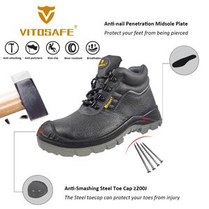<span class=keywords><strong>Scarpe</strong></span> di sicurezza in tela di vera pelle da <span class=keywords><strong>uomo</strong></span> con punta in acciaio di alta qualità stivali da lavoro con solette - Product Image 3