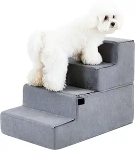 מדרגות לחיות מחמד למיטה ספה ספה מדרגות לחיות מחמד לכלבים קטנים בינוניים חתולים מדרגה תחתית מונעת החלקה מדרגה גדולה יותר