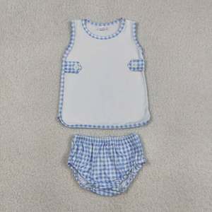 ชุดเสื้อผ้าเด็กผู้หญิงลายตารางผ้าไหมนมพร้อมโบว์น่ารัก - Product Image 3