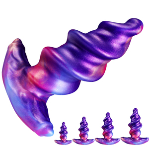 Masturbateur féminin en silicone liquide, <span class=keywords><strong>plug</strong></span> <span class=keywords><strong>anal</strong></span> en spirale à dégradé de couleurs, dildo pour massage de la prostate, jouet pour adultes - Product Image 4