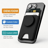 Tempat Kartu Telepon PVC Portabel Pendek dengan Kancing Logo Merek Kustom untuk iPhone 17, Kartu ID, Kartu Kredit, Magnet Kuat, Dapat Dipersonalisasi