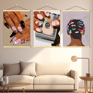 Núcleo de Póster para decoración de uñas y peinado, pintura para sala de estar y vestíbulo con marco interior de madera de pino. Servicio OEM/ODM - Product Image 1