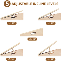Planche inclinée réglable à 5 positions, surface antidérapante, planche inclinée en bois, planche d'étirement pour les mollets, les ischio-jambiers, la flexibilité, planche inclinée