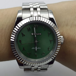 Reloj Automático SEILOCE NH35 con Esfera de Números Árabes, Movimiento Mecánico NH35, Estilo Ejecutivo y Sencillo - Product Image 4