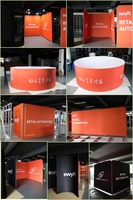 Support d'affichage portable pour salon professionnel, cadre en aluminium de 10 pieds, toile tendue pour l'aménagement de stand d'exposition