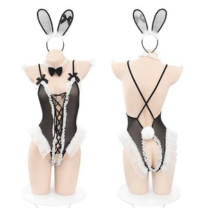 Manyu's new sexy bunny girl bodysuit, open-crotch uniform, seductive SM role-playing passion - Product Image 5