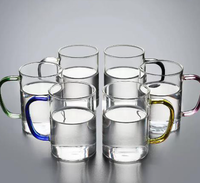 Ensemble de tasses à lait en verre design Ins, résistantes à la chaleur, avec poignée, décoration d'intérieur, pour cadeaux d'affaires, 300 ml, 400 ml