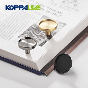 Koppalive Contemporary Round Brushed <strong>Gold</strong> Black Unlaquered Brass Furniture Drawer Hardware Solid Brass Kitchen Cabinet <strong>Knobs</strong> - Product Image 4