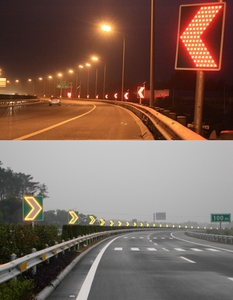Panneau de signalisation routière solaire LED OWLEYE avec lumière clignotante, panneau de sécurité routière en aluminium pour les projets de construction de routes <span class=keywords><strong>et</strong></span> autoroutes - Product Image 5