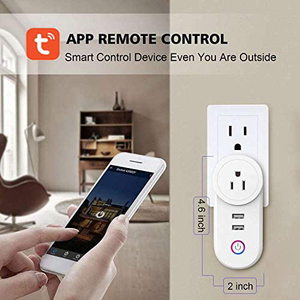 Smart WiFi <strong>Plug</strong> <strong>with</strong> 2 <strong>USB</strong> Ports Smart Socket Wireless <strong>Plug</strong> Work <strong>with</strong> Alexa,Google Home Smart Outlet WiFi Socket - Product Image 2