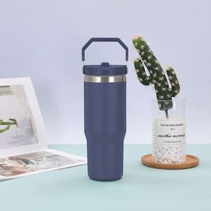 Gobelet de voyage en acier inoxydable avec poignée, 20 oz, double paroi isolée, pour les trajets quotidiens - Product Image 3